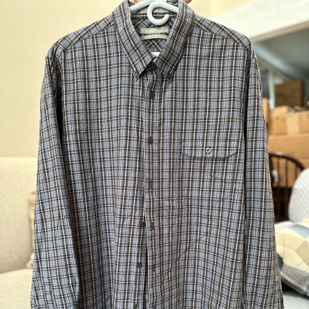 Nordstrom Soft Long Sleeve Button Down Flannel Shirt. 2XL.